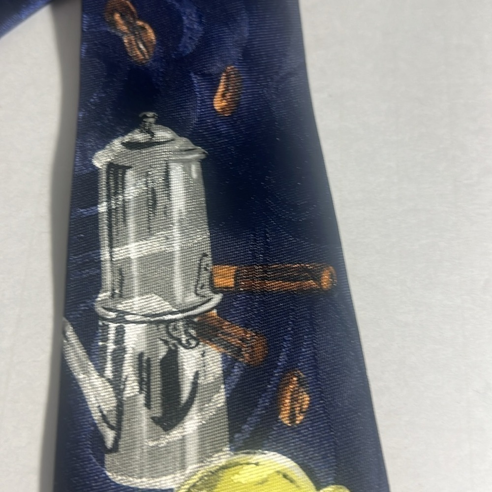 👔A. Rogers blue tie coffee lovers design - Picture 4 of 11